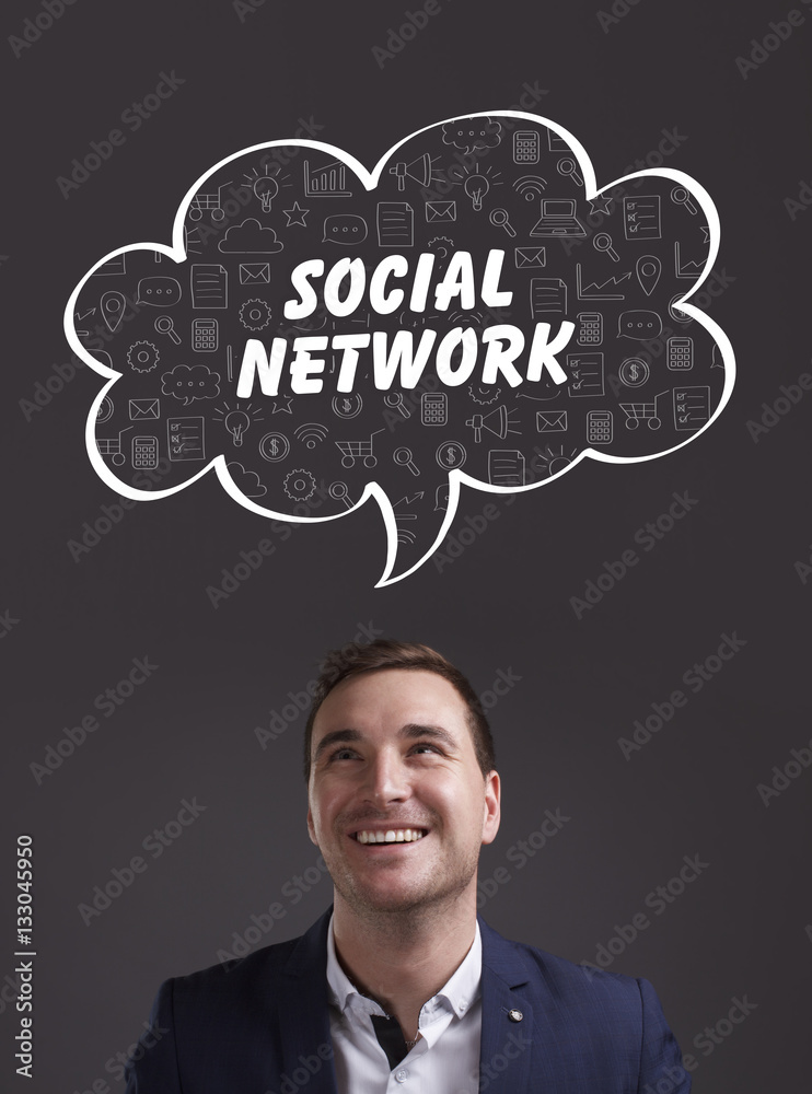 Business, Technology, Internet and marketing. Young businessman