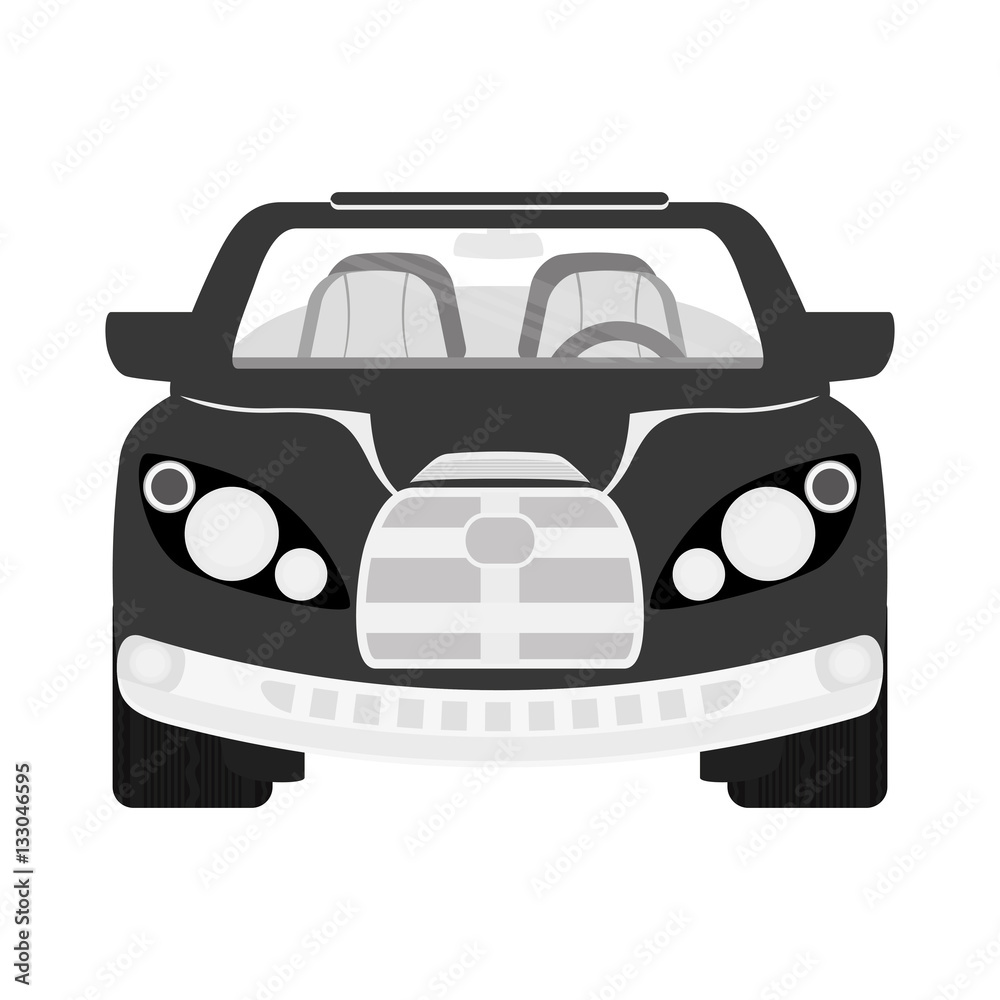 convertible car frontview icon image vector illustration design 
