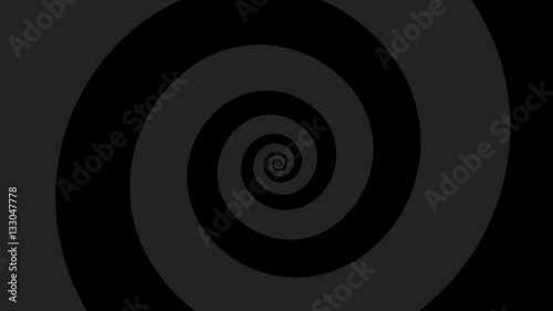Hypnotizing black and grey spiral turning. HD looping background animation. photo