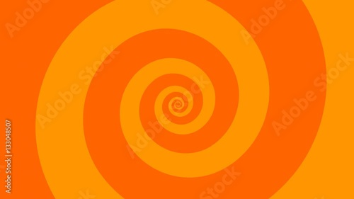 Looping orange spiral turning background. HD animation. photo