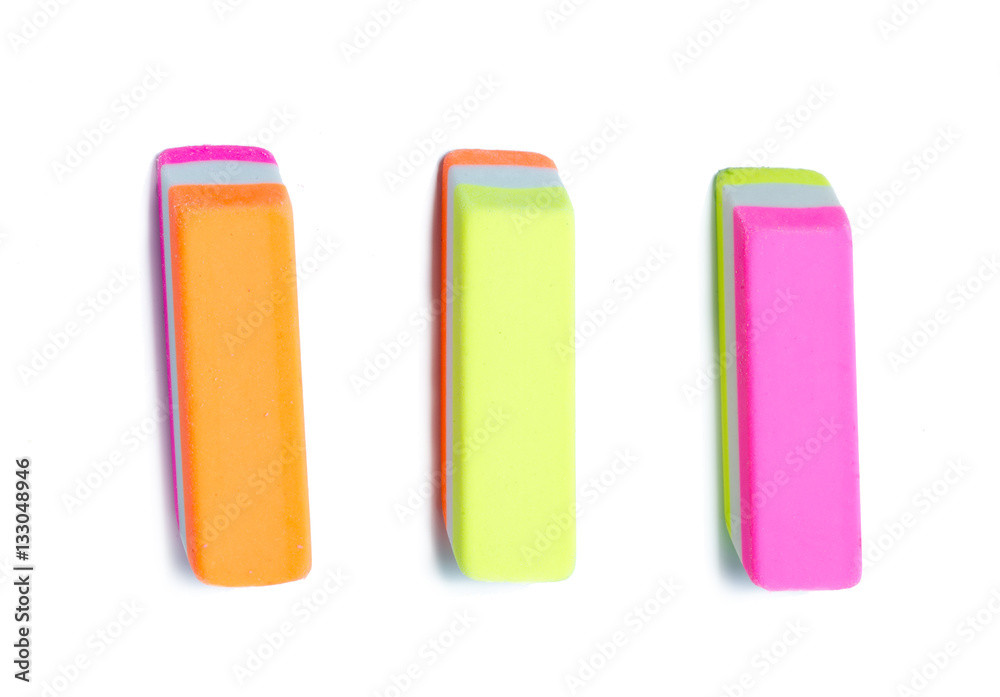 Eraser isolated on a white background Eraser isolated on a white background