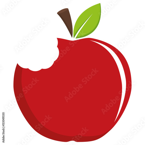 bitten apple icon image vector illustration design 