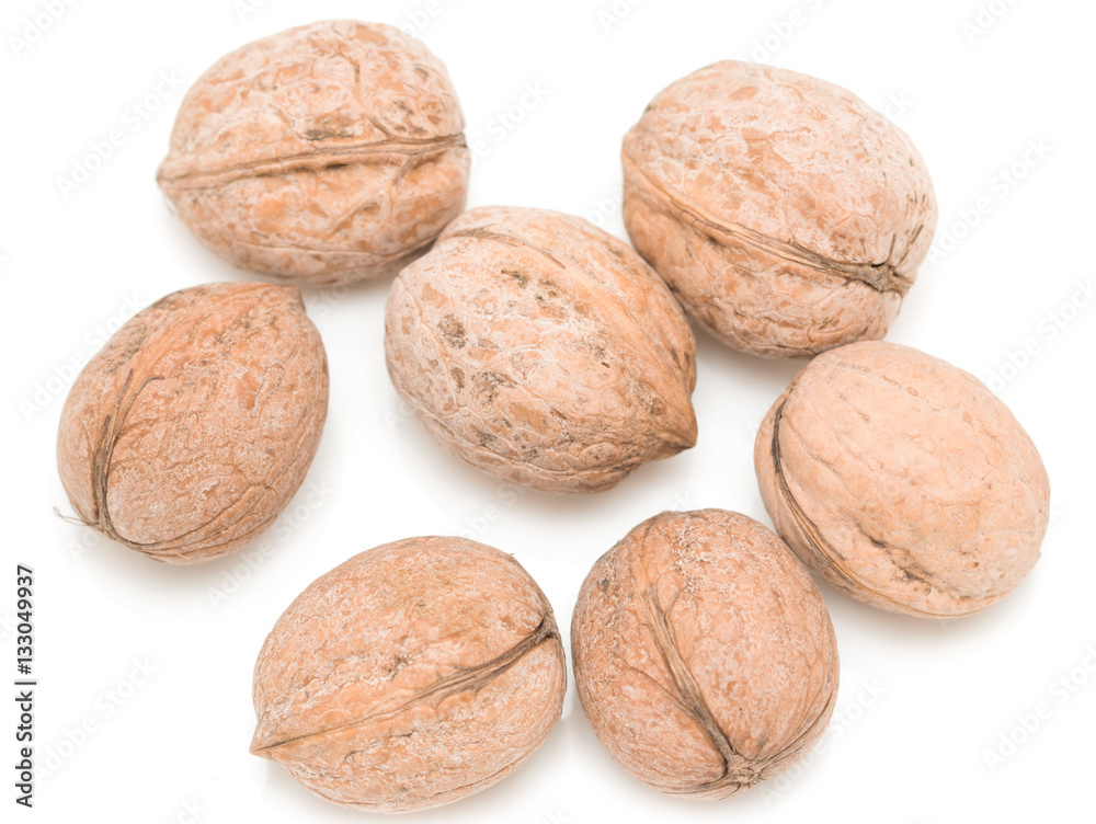 walnuts on a white background walnuts on a white background