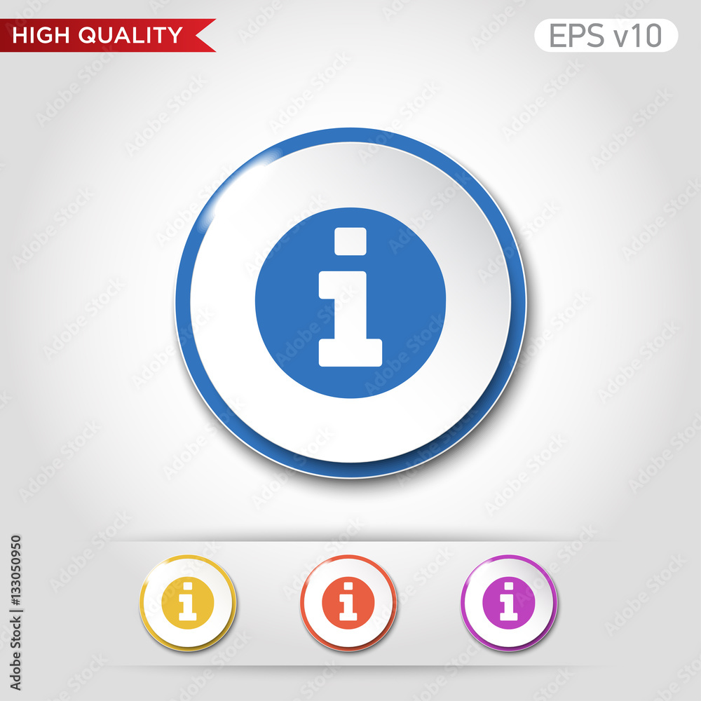 Colored icon of info symbol with background Colored icon of info symbol with background