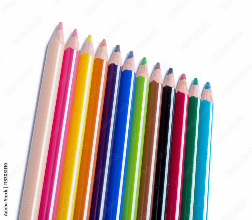 Fototapeta premium Color pencils isolated on white background