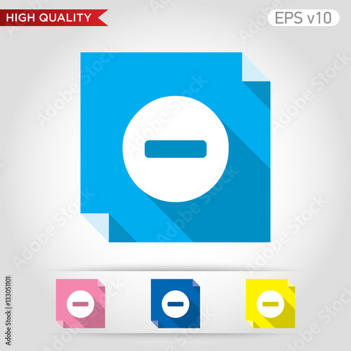 Colored icon of minus symbol with background