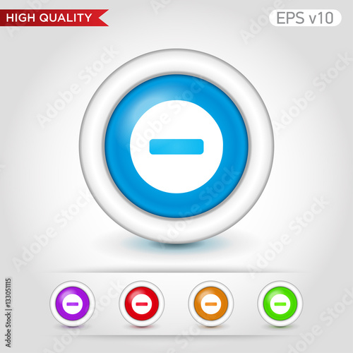 Colored icon of minus symbol with background