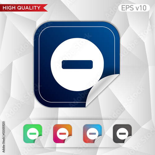 Colored icon of minus symbol with background