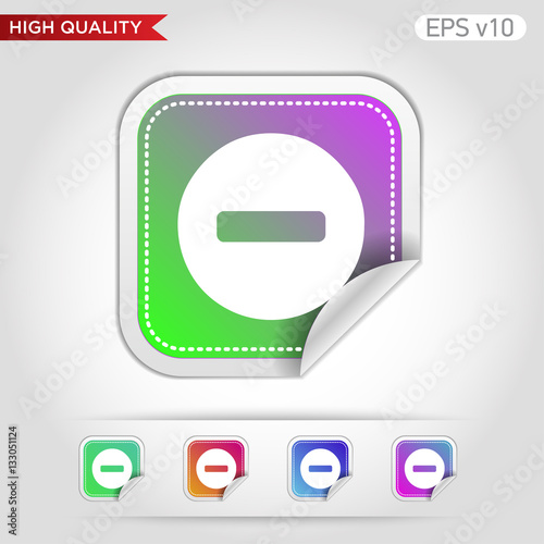 Colored icon of minus symbol with background