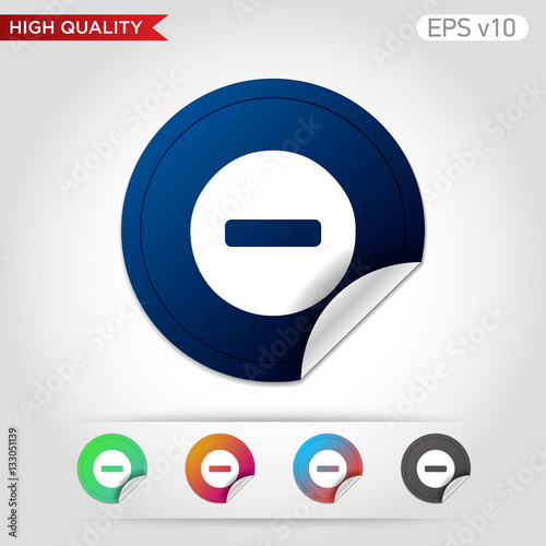 Colored icon of minus symbol with background