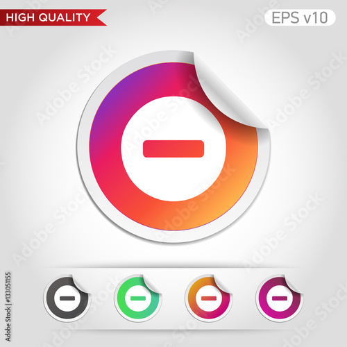 Colored icon of minus symbol with background