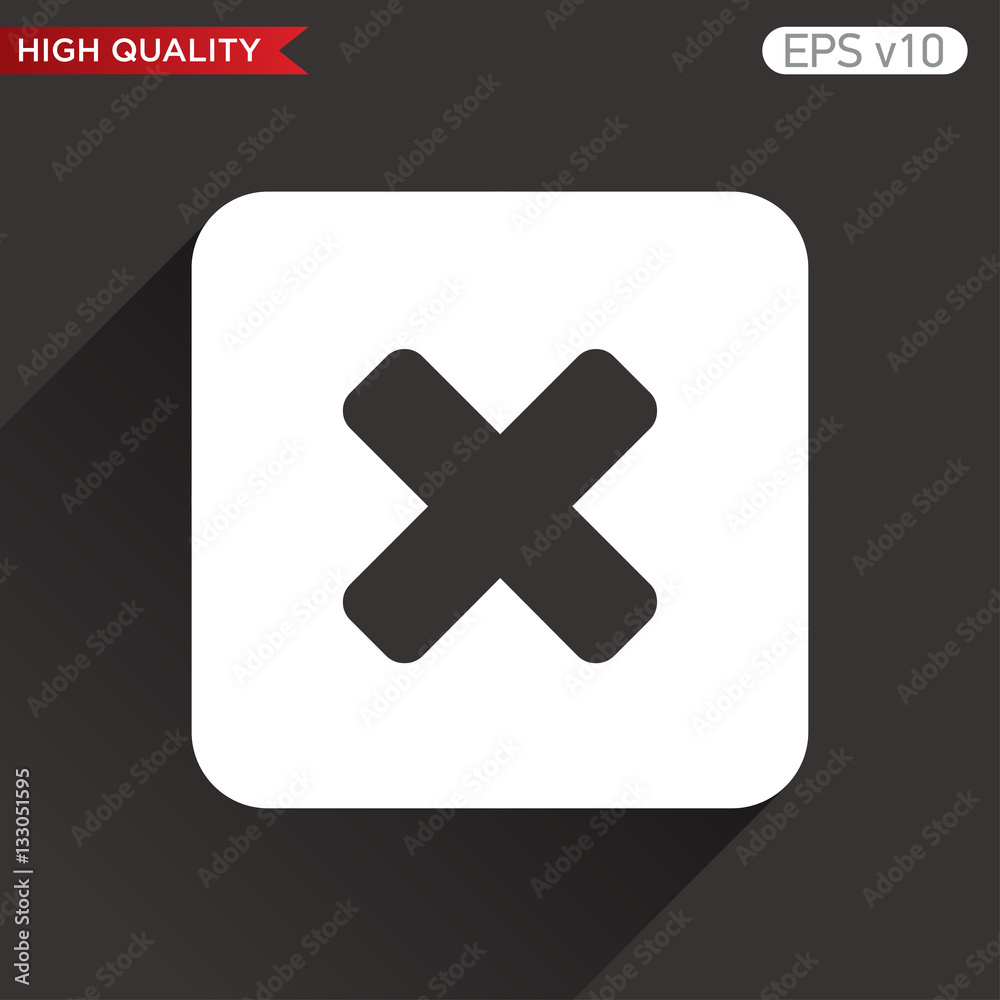Obraz premium Colored icon or button of cross or delete symbol with background