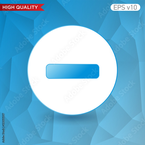 Colored icon or button of minus symbol with background