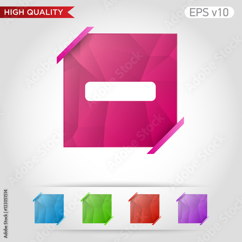 Colored icon or button of minus symbol with background