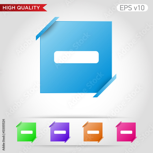 Colored icon or button of minus symbol with background