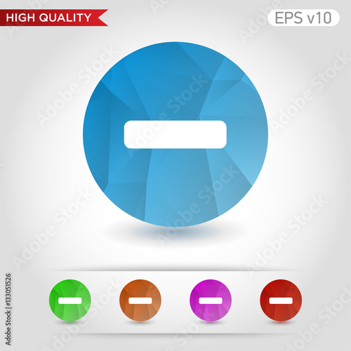 Colored icon or button of minus symbol with background