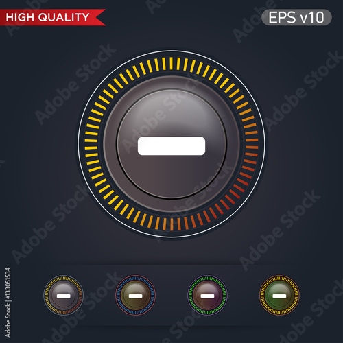 Colored icon or button of minus symbol with background