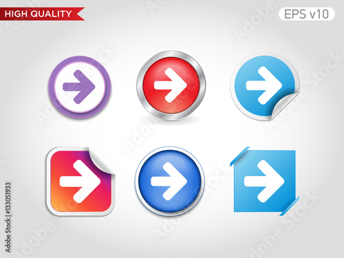 Free Download Colored icon or button of right arrow symbol with background - GFXLoad