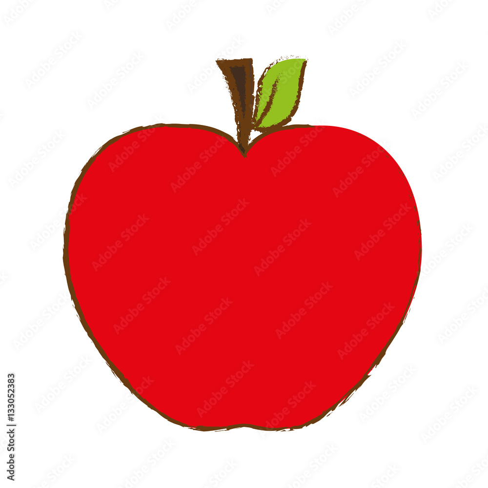 red apple icon image vector illustration design 