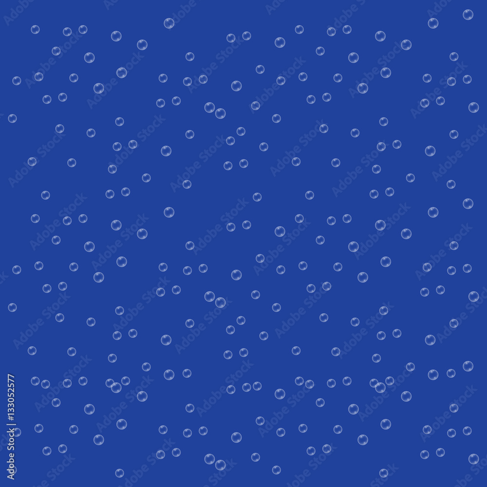Vector realistic water bubbles seamless pattern