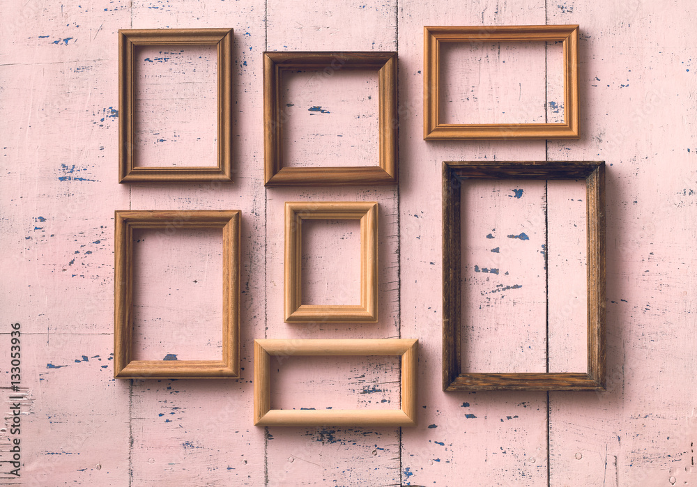 Naklejka premium frames on old wall