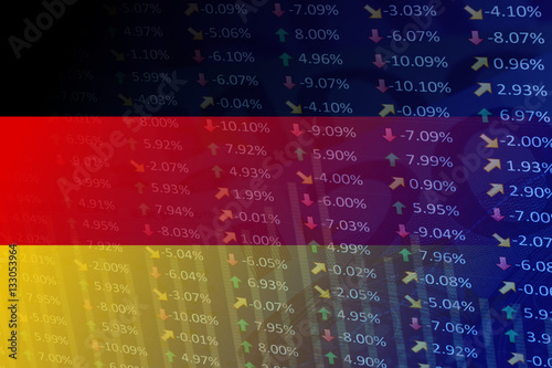 germany flag with indicators and chart