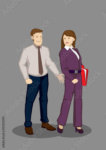 Workplace Sexual Harassment Vector Illustration