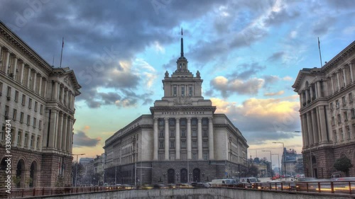 Former Bulgarian Communist Party Headquarters HDR time-lapse photo