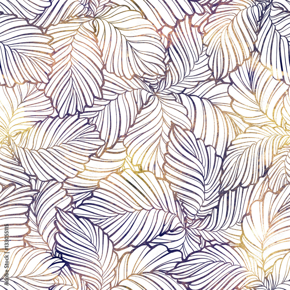Watercolor style floral seamless pattern