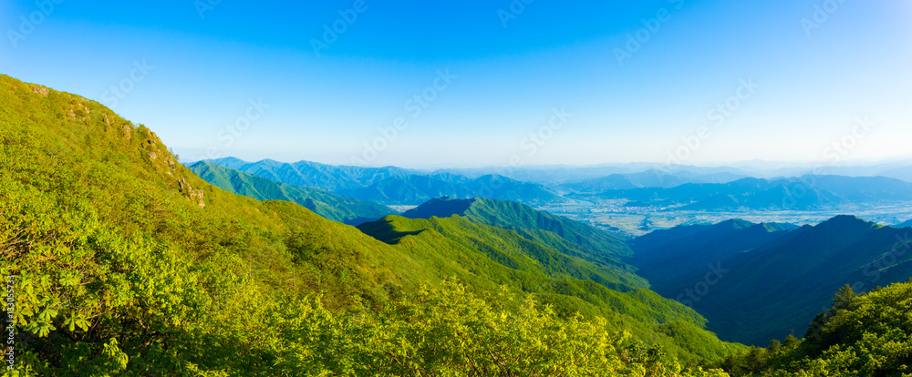 Fototapeta premium Jirisan Mountain Viewpoint View Panoramic Valley H