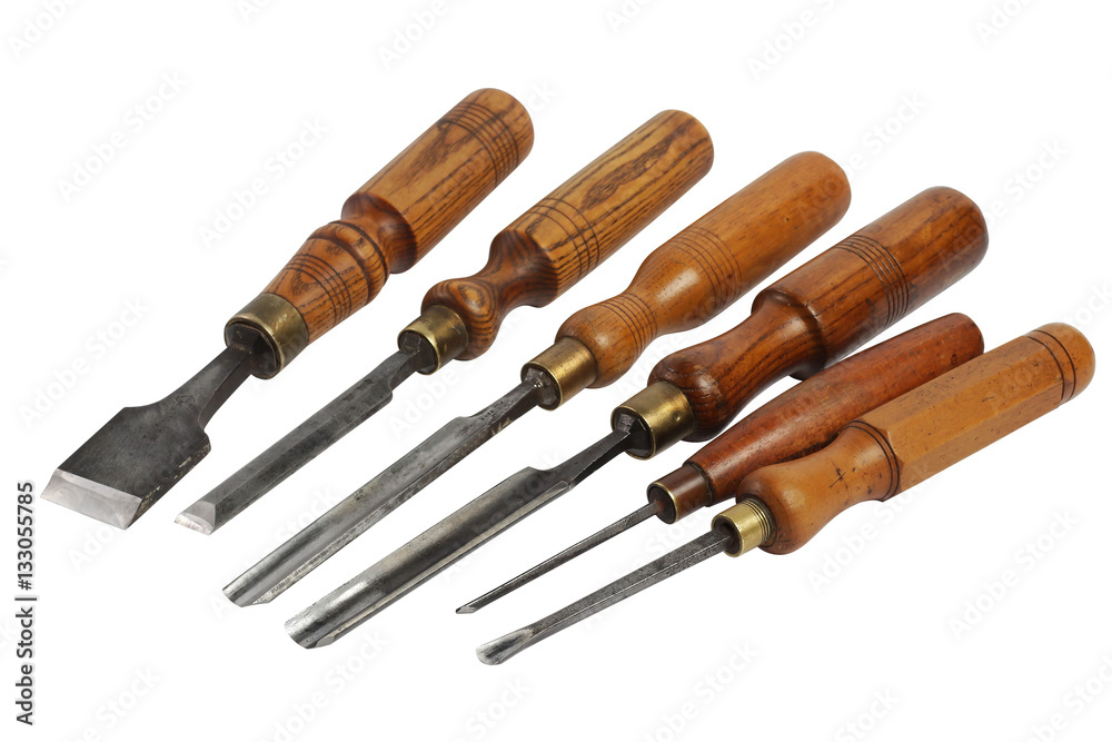 Set of wood chisel for carving , sculpture tools