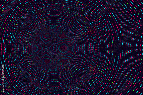Consisting of colorful little, radial graphics, abstract background.
