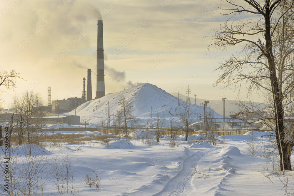 Copper Processing Plant on a winter