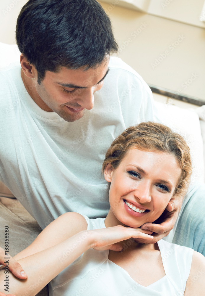 Fototapeta premium amorous couple at home