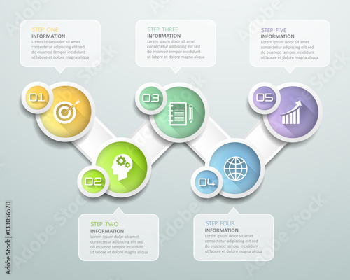 Abstract 3d infographic 5 options,  Business concept infographic