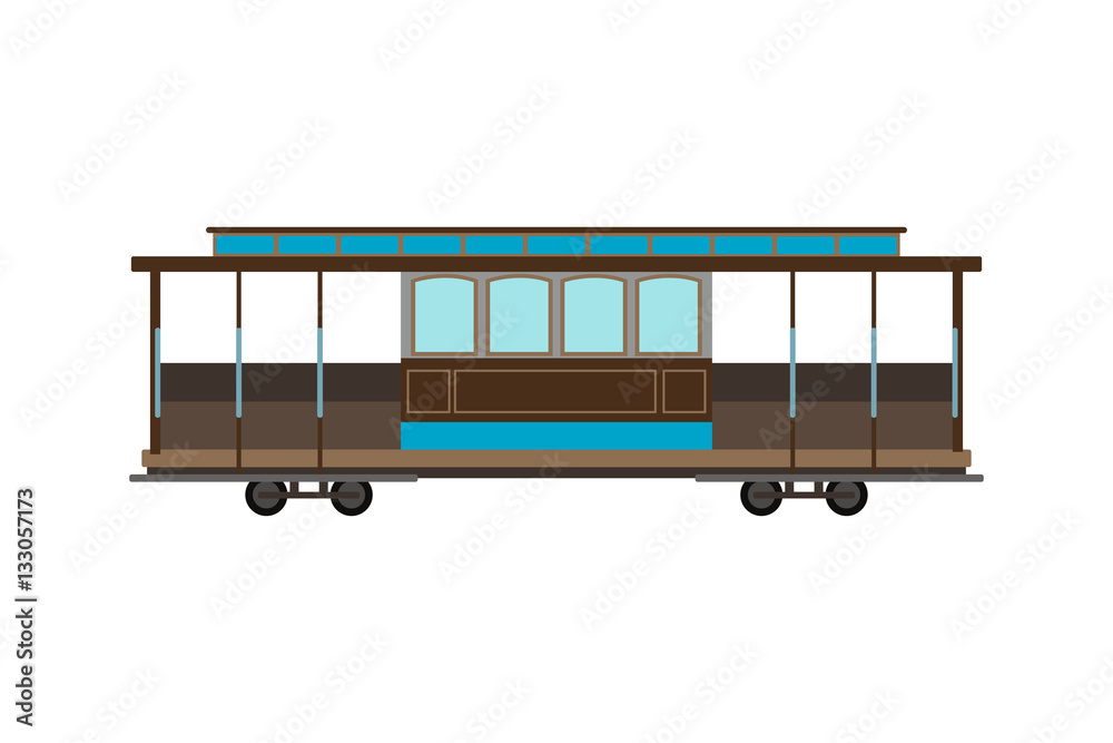 City railway tram transport vector illustration. City railway tram transport vector illustration.