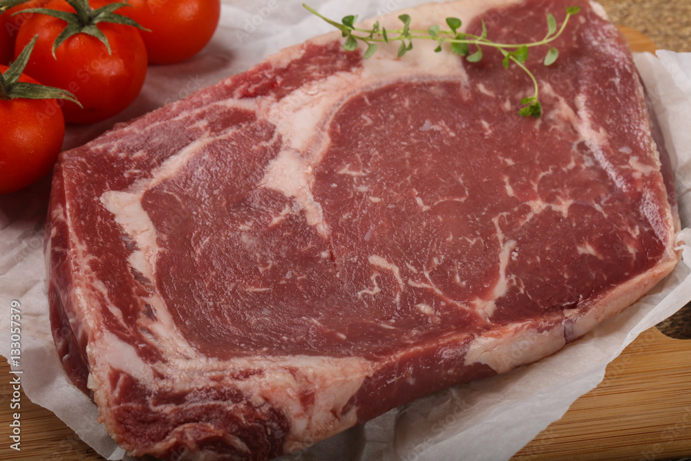 Raw ribeye steak Raw ribeye steak