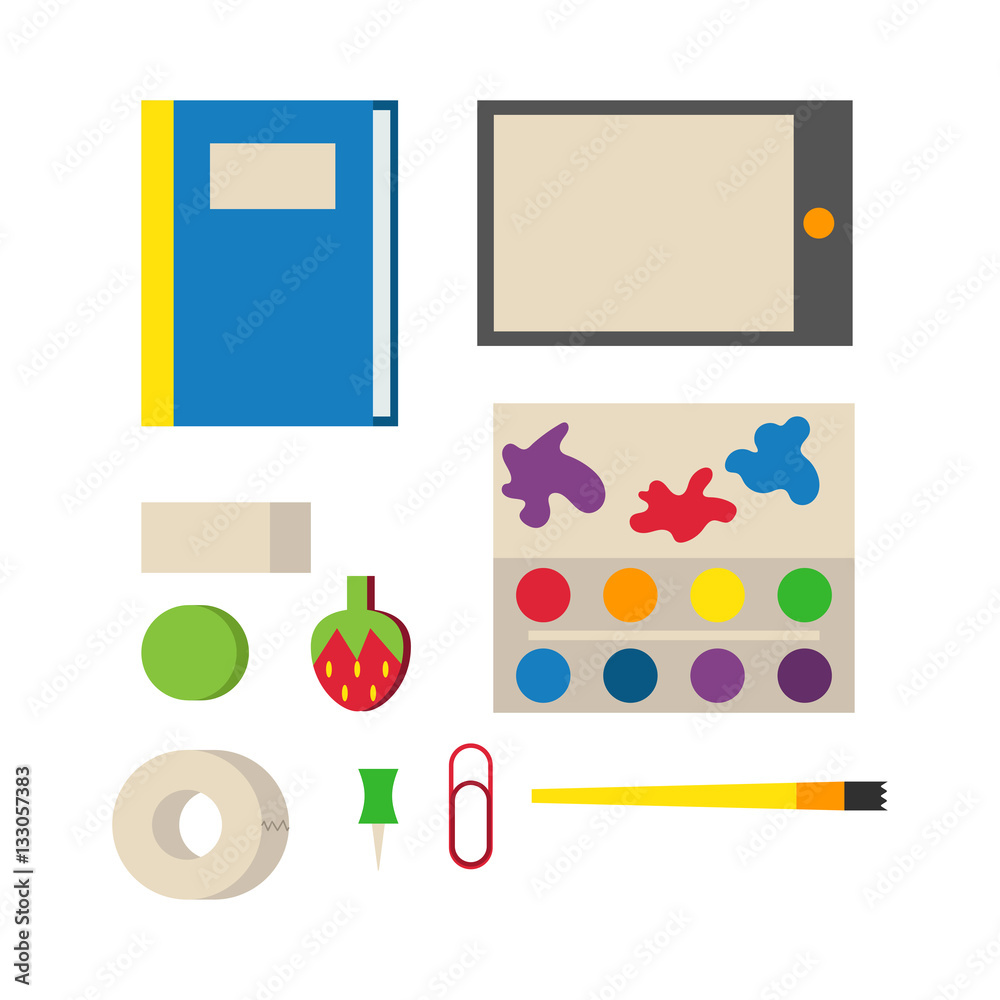 School supplies vector illustration.