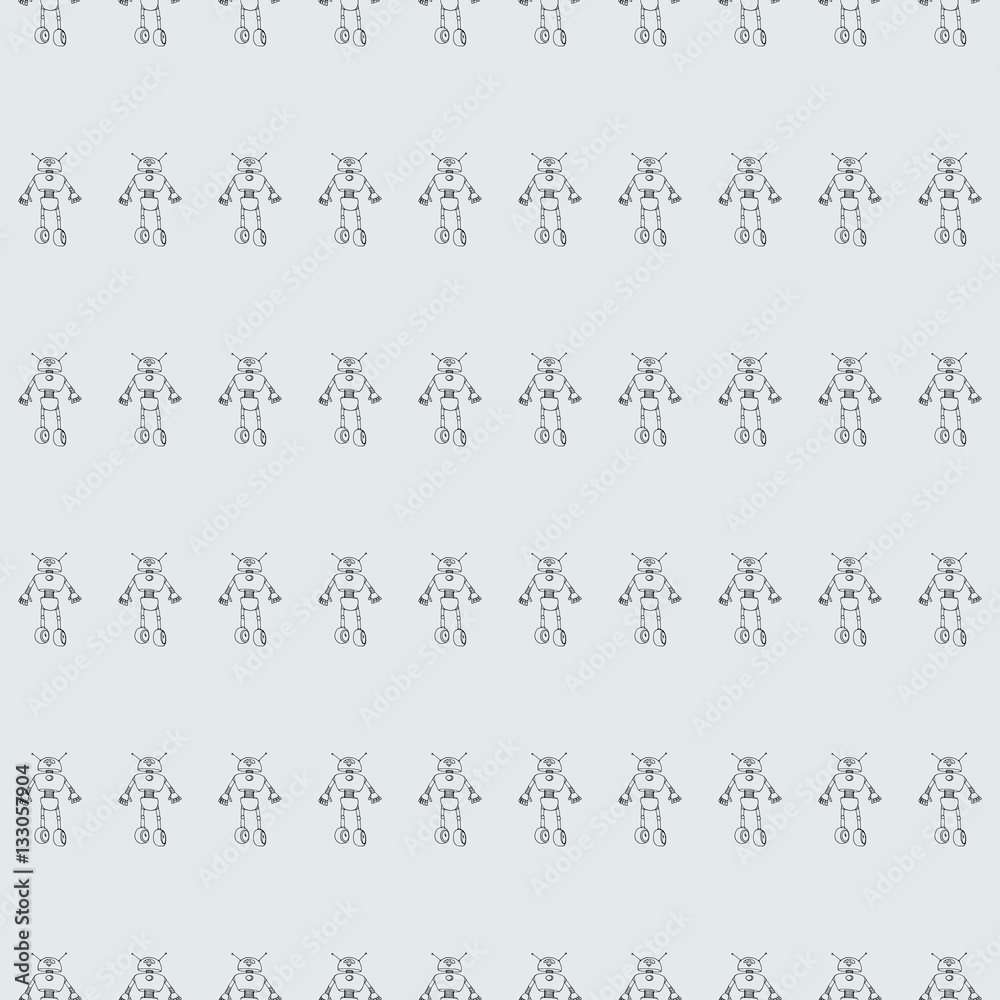 Robot doodles pattern. Robot doodles pattern.