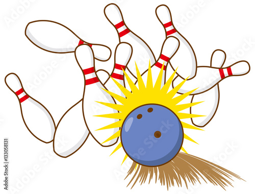 ボウリング　ストライクのイメージイラスト