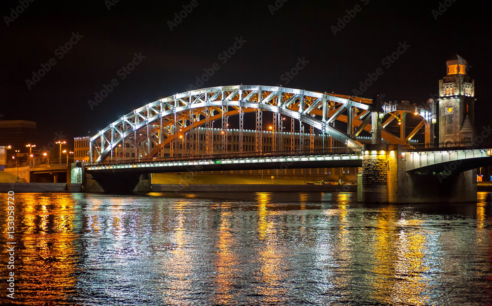 Fototapeta premium Night view of bridge
