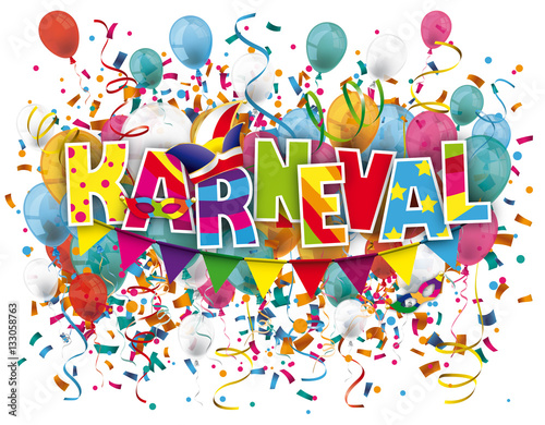 Karneval Luftballons mit Konfetti und Girlanden