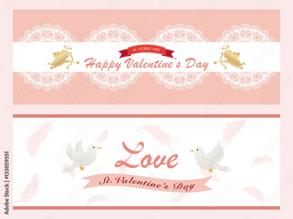 バレンタイン エレガントバナーセット Stock Vector Adobe Stock