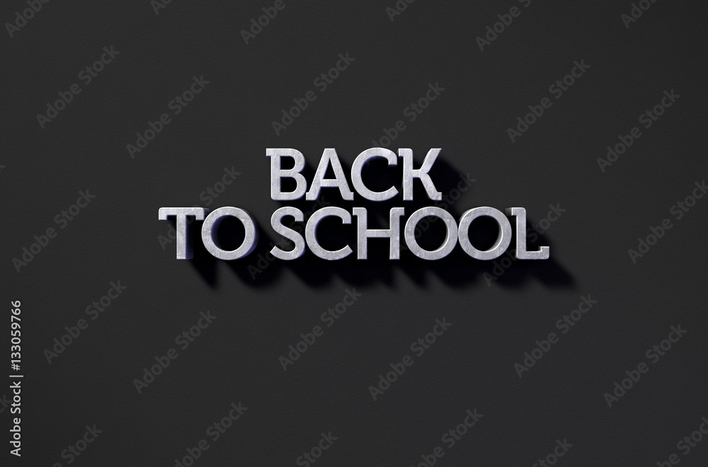 Back To School Text On Black