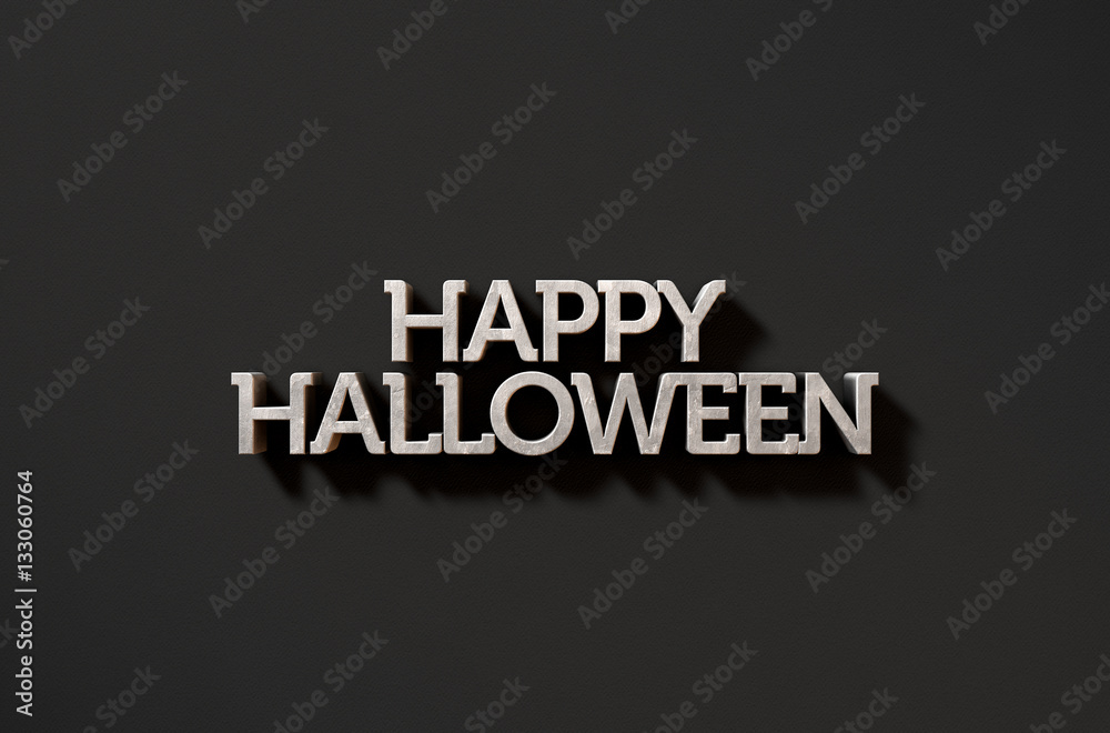 Fototapeta premium Happy Halloween Text On Black