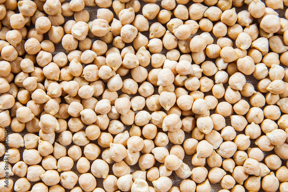 Background texture dry chickpeas, legumes