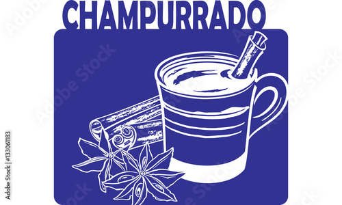 Champurrado - traditional mexican chocolate drink - vector