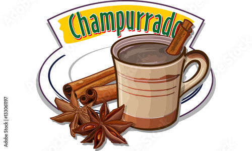 Champurrado - traditional mexican chocolate drink - vector