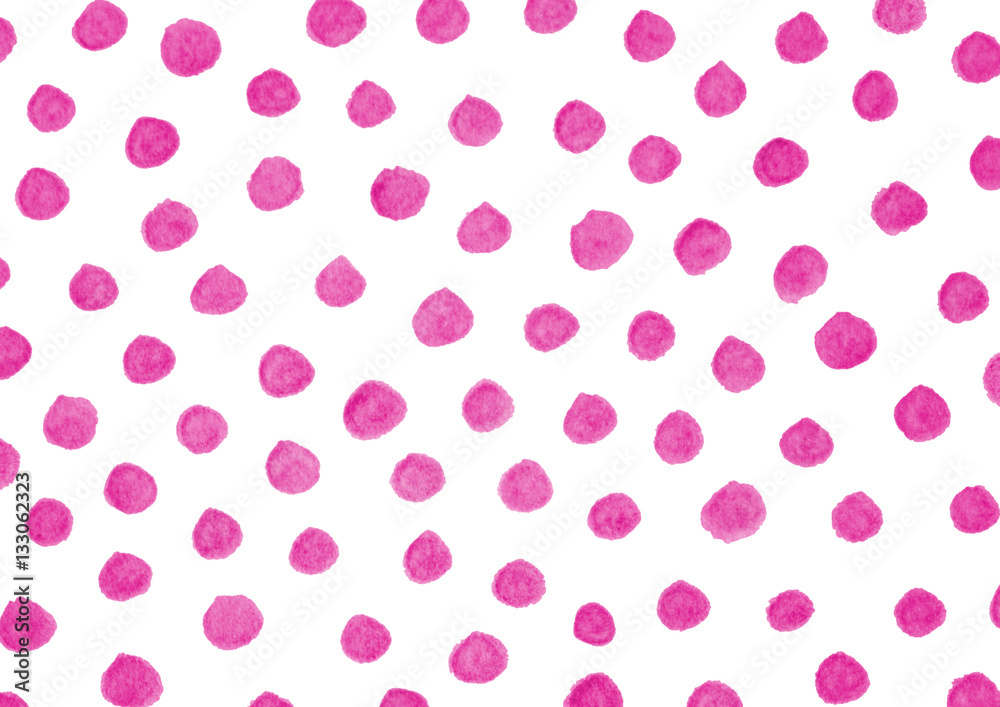 Watercolor pink polka dots