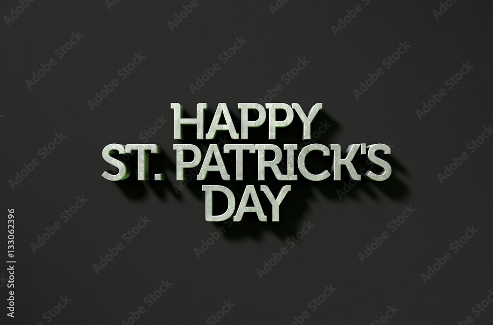 Fototapeta premium happy st patricks day Text On Black